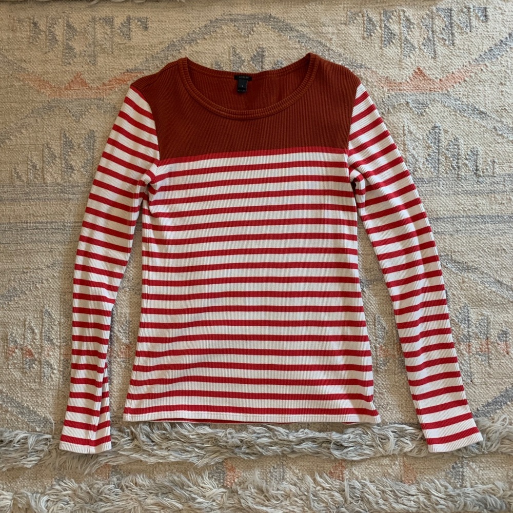 🌻 3/$18 - Striped Rib Knit Long Sleeve Shirt